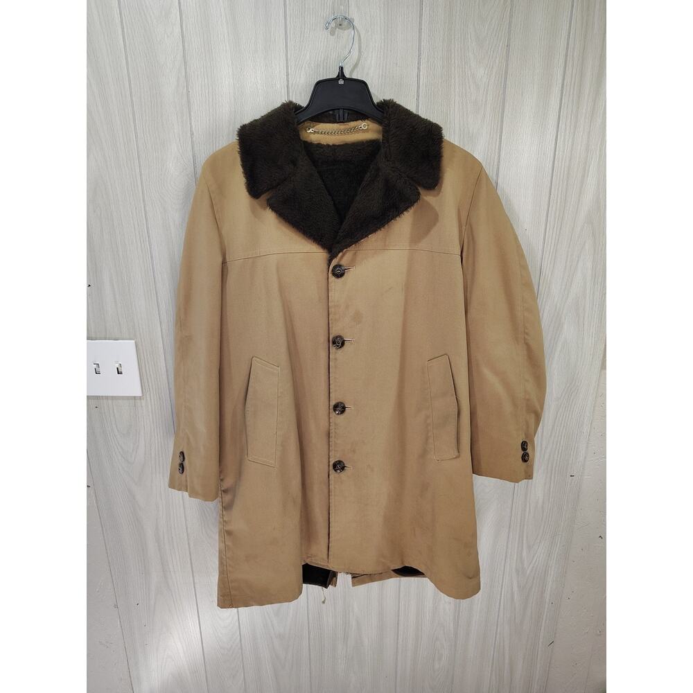 Vintage Prell William Street Collection Size 40R Pea Coat Beige